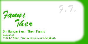 fanni ther business card